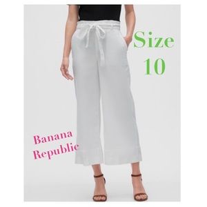 Banana Republic Blake Crop linen slacks size 10